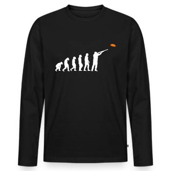 Evolution clay pigeon shooting - Men's Premium Organic Long Sleeve Shirt - black - Front - Nico (187cm)