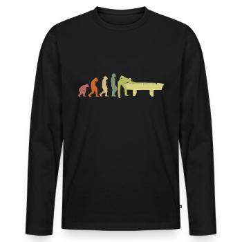 Billard Billardkugel EVOLUTION Billardtisch - Männer Premium Bio Langarmshirt - Schwarz - Vorne - Nico (187cm)