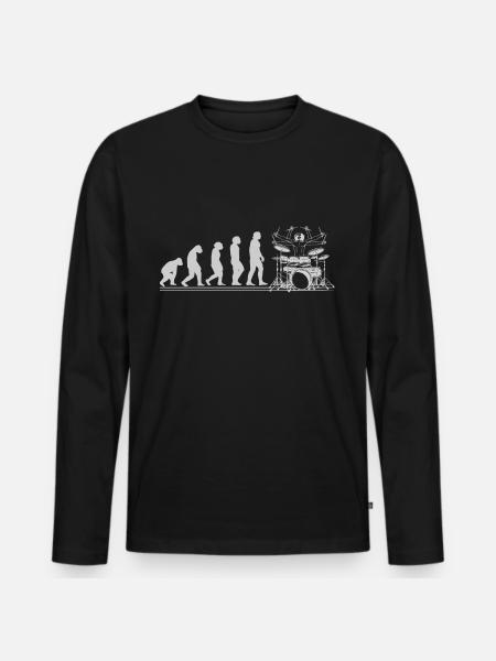 Evolution Schlagzeug Unterricht Drummer set Musik - Männer Premium Bio Langarmshirt - Schwarz