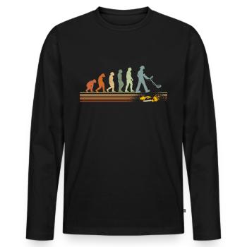 EVOLUTION probers probe vintage - T-shirt manches longues Premium bio Homme - noir - Devant - Nico (187cm)