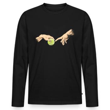 Tenni joueur De Tennis Michelangelo Art Art - T-shirt manches longues Premium bio Homme - noir - Devant - Nico (187cm)