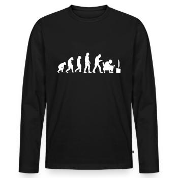 Gamer Gaming PC Console Games EVOLUTION Zocker PC - Mannen Premium Bio shirt met lange mouwen - zwart - Voor - Nico (187cm)
