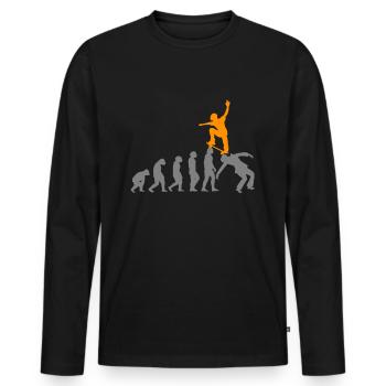 EVOLUTION Skate skate skate skate skate freestyle - T-shirt manches longues Premium bio Homme - noir - Devant - Nico (187cm)