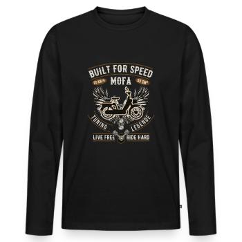 Moped Tshirt Moped Scooter Moped Driver Moped Moped - Men's Premium Organic Long Sleeve Shirt - black - Front - Nico (187cm)