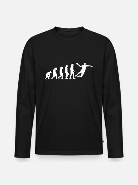 Handball Evolution Handballer Handballspieler - Männer Premium Bio Langarmshirt - Schwarz