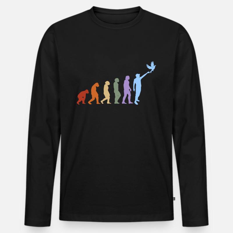 Taubenzüchter Taubensport Brieftauben Evolution - Männer Premium Bio Langarmshirt - Schwarz