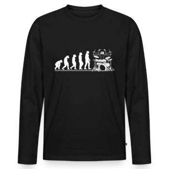 Drummer Drums Drums Drums - Men's Premium Organic Long Sleeve Shirt - black - Front - Nico (187cm)