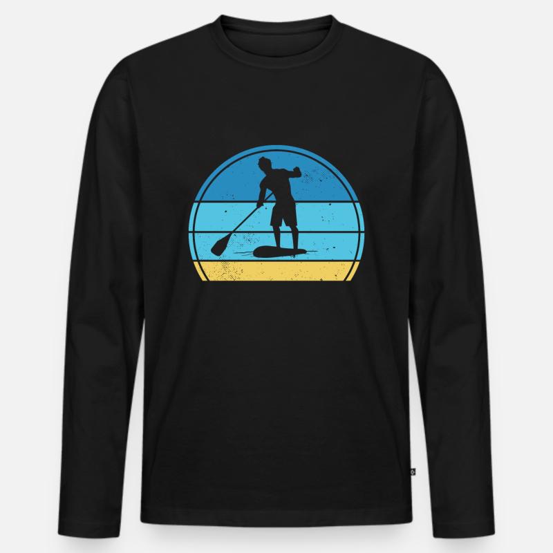 SUP paddleboarding Stand Up Paddle Herren sup - Männer Premium Bio Langarmshirt - Schwarz