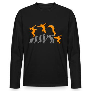 Parkour Parkour Runner Obstacle Parkour Evolution - Men's Premium Organic Long Sleeve Shirt - black - Front - Nico (187cm)