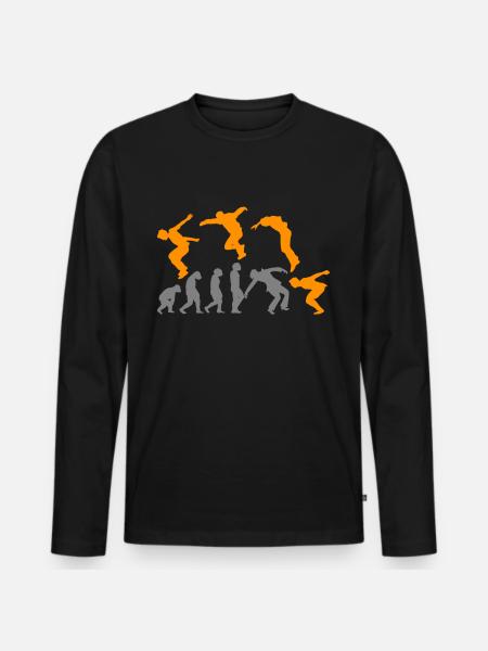Parkour Parkour Runner Obstacle Parkour Evolution - Men's Premium Organic Long Sleeve Shirt - black