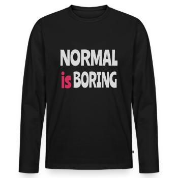 Normal est ennuyeux - T-shirt manches longues Premium bio Homme - noir - Devant - Nico (187cm)