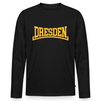 Dresde - T-shirt manches longues Premium bio Homme - noir - Devant - Nico (187cm)