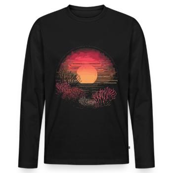 Aquarium Aquariophile Coral Fragging - T-shirt manches longues Premium bio Homme - noir - Devant - Nico (187cm)