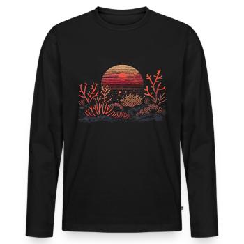 Aquarium Aquariophile Coral Fragging - T-shirt manches longues Premium bio Homme - noir - Devant - Nico (187cm)