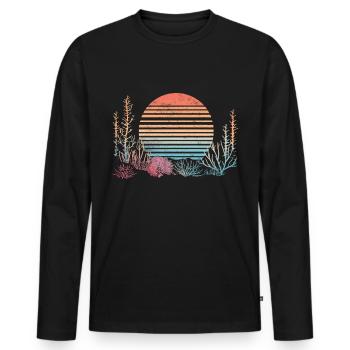 Aquarium Aquariophile Coral Fragging - T-shirt manches longues Premium bio Homme - noir - Devant - Nico (187cm)