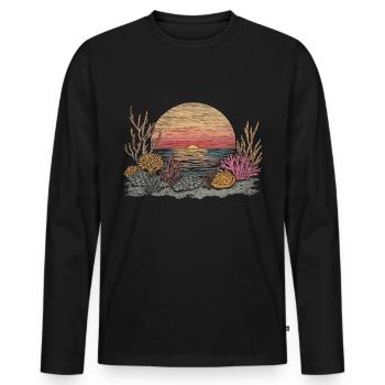 Aquarium Aquariophile Coral Fragging - T-shirt manches longues Premium bio Homme - noir - Devant - Nico (187cm)