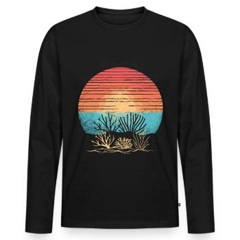 Aquarium Aquariophile Coral Fragging - T-shirt manches longues Premium bio Homme - noir - Devant - Nico (187cm)