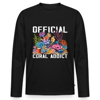 Aquarium Aquariophile Coral Fragging - T-shirt manches longues Premium bio Homme - noir - Devant - Nico (187cm)