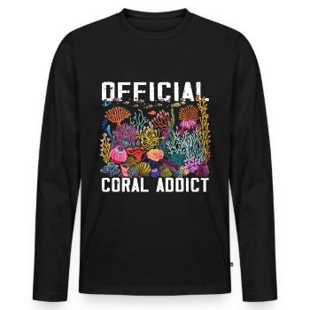 Aquarium Aquariophile Coral Fragging - T-shirt manches longues Premium bio Homme - noir - Devant - Nico (187cm)