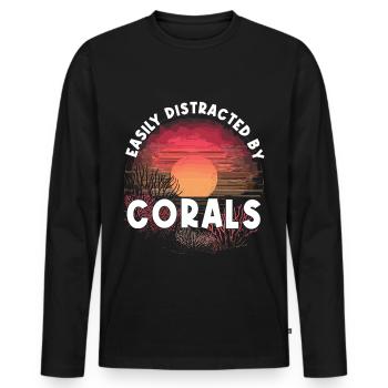 Aquarium Aquariophile Coral Fragging - T-shirt manches longues Premium bio Homme - noir - Devant - Nico (187cm)