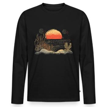 Aquarium Aquariophile Coral Fragging - T-shirt manches longues Premium bio Homme - noir - Devant - Nico (187cm)