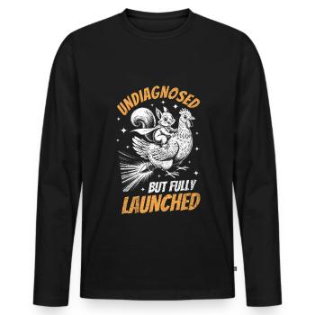 Non diagnostiqué, mais quelque chose - T-shirt manches longues Premium bio Homme - noir - Devant - Nico (187cm)