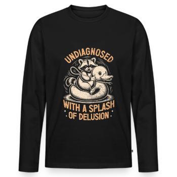 Non diagnostiqué, mais quelque chose - T-shirt manches longues Premium bio Homme - noir - Devant - Nico (187cm)