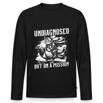 Non diagnostiqué, mais quelque chose - T-shirt manches longues Premium bio Homme - noir - Devant - Nico (187cm)