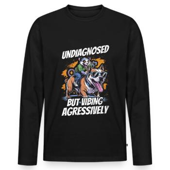Non diagnostiqué, mais quelque chose - T-shirt manches longues Premium bio Homme - noir - Devant - Nico (187cm)