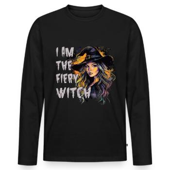 Gruselige Pin-up-hexe Halloween - Männer Premium Bio Langarmshirt - Schwarz - Vorne - Nico (187cm)