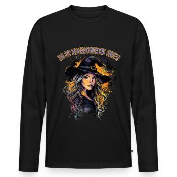 Gruselige Pin-up-hexe Halloween - Männer Premium Bio Langarmshirt - Schwarz - Vorne - Nico (187cm)