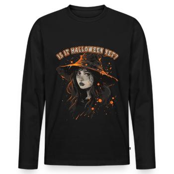 Gruselige Pin-up-hexe Halloween - Männer Premium Bio Langarmshirt - Schwarz - Vorne - Nico (187cm)