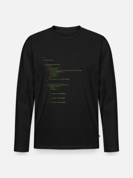 Programmation HTML. Chemise de ballot - T-shirt manches longues Premium bio Homme - noir
