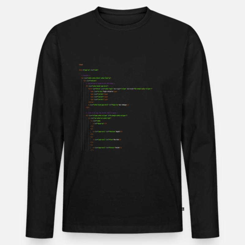 Programming Html. Homepage Nerd Shirt - Men's Premium Organic Long Sleeve Shirt - black