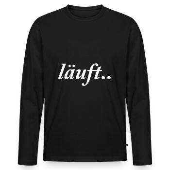 Läuft - Männer Premium Bio Langarmshirt - Schwarz - Vorne - Nico (187cm)