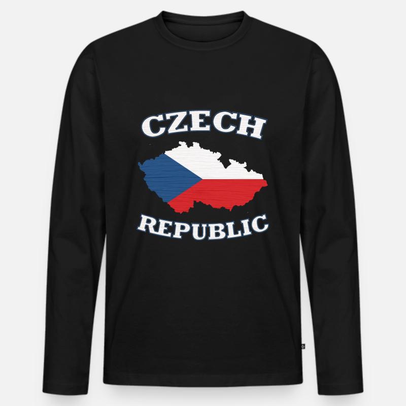Czech Republic - Männer Premium Bio Langarmshirt - Schwarz