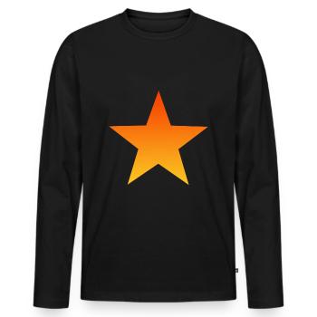 orange star orange star - Men's Premium Organic Long Sleeve Shirt - black - Front - Nico (187cm)