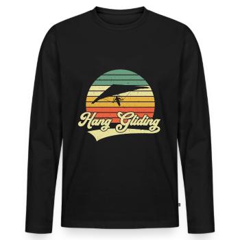 Hang Gliding Vintage Retro Plan de suspension - T-shirt manches longues Premium bio Homme - noir - Devant - Nico (187cm)