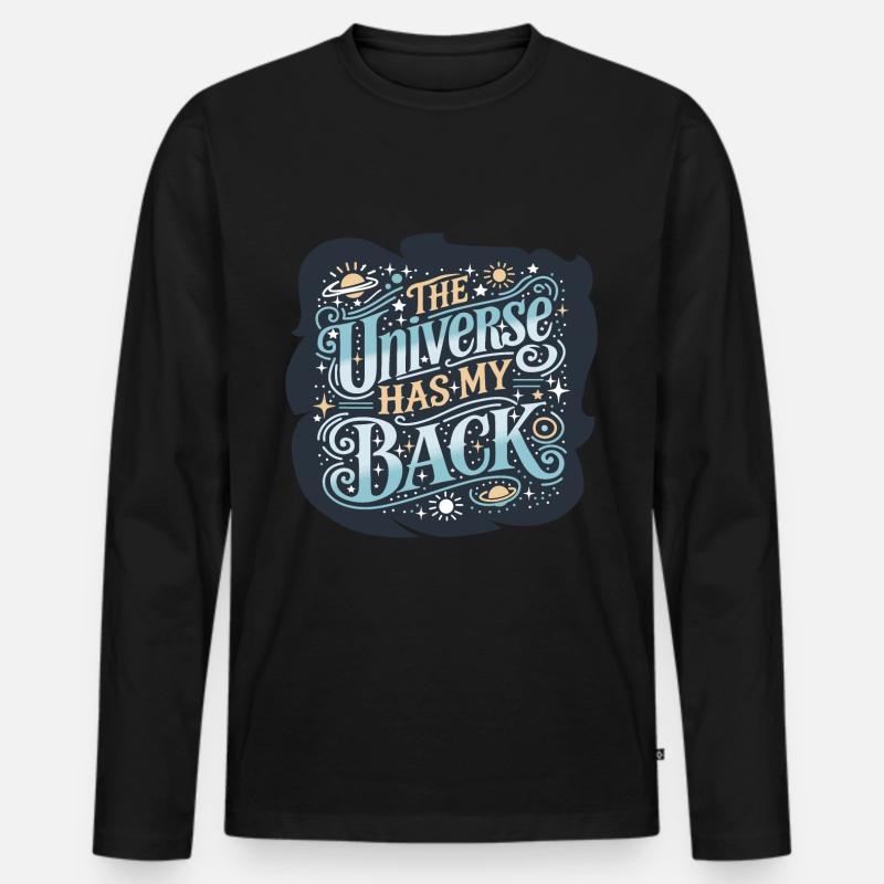 Das Universum - Männer Premium Bio Langarmshirt - Schwarz