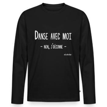 DANSE AVEC MOI - T-shirt manches longues Premium bio Homme - noir - Devant - Nico (187cm)