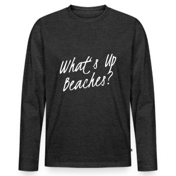 Whats up beaches Captain Holt T-Shirt Brooklyn 99 - Männer Premium Bio Langarmshirt - Anthrazit meliert - Vorne - Nico (187cm)