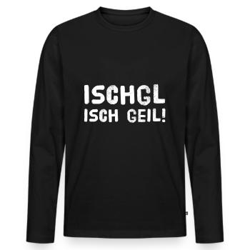 Ischgl isch geil Skiurlaub Ski Shirt - Männer Premium Bio Langarmshirt - Schwarz - Vorne - Nico (187cm)