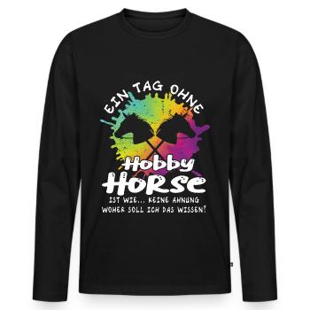 Hobby Horsing - Hobby Horse - Männer Premium Bio Langarmshirt - Schwarz - Vorne - Nico (187cm)