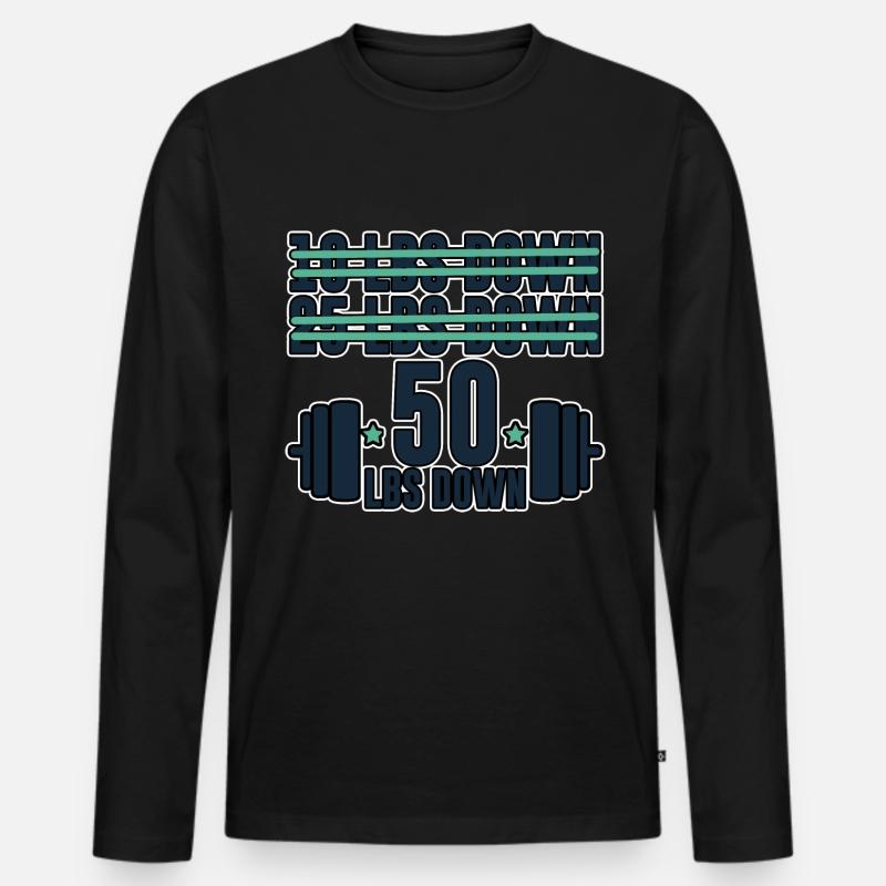 50 Lbs Down 4 - Männer Premium Bio Langarmshirt - Schwarz