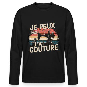 I can't I have Couture - Men's Premium Organic Long Sleeve Shirt - black - Front - Nico (187cm)
