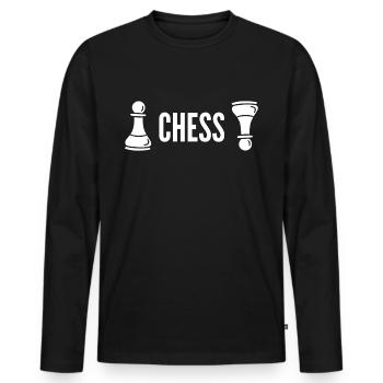 Schach - Männer Premium Bio Langarmshirt - Schwarz - Vorne - Nico (187cm)