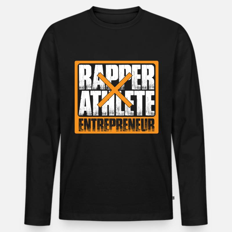 Rapper Athlete Entrepreneur 42 - Männer Premium Bio Langarmshirt - Schwarz