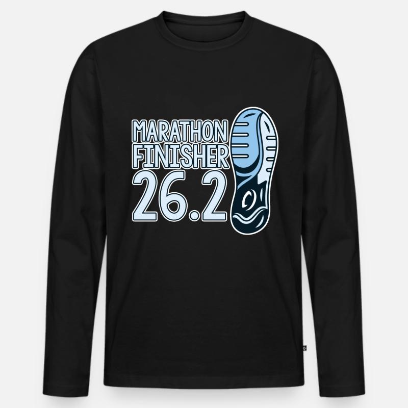 Marathon Finisher 26.2 4 - Männer Premium Bio Langarmshirt - Schwarz
