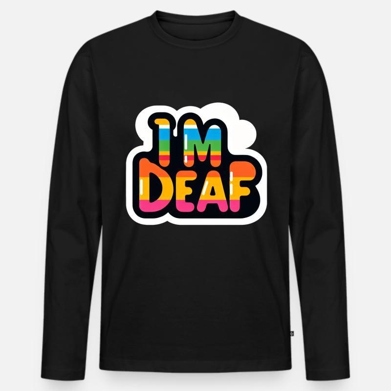 I'm Deaf 39 - Männer Premium Bio Langarmshirt - Schwarz