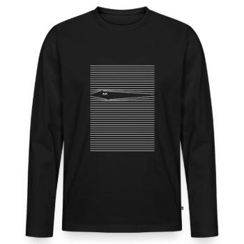 Blinds curtain eyes shirt - Men's Premium Organic Long Sleeve Shirt - black - Front - Nico (187cm)